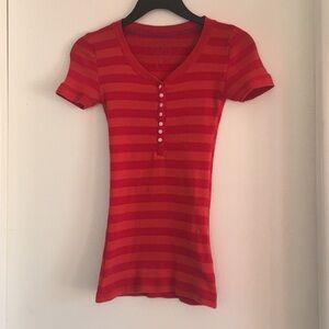 RESERVED - A red orange striped t-shirt